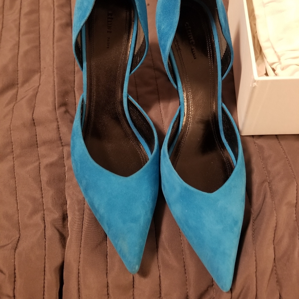Celine blue suade heels- 38.5